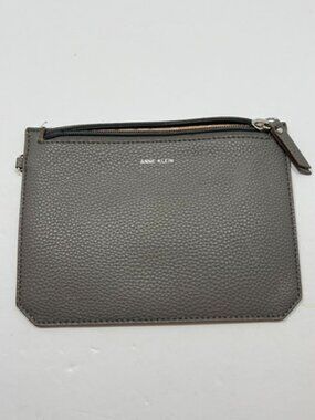 Anne Klein Gray Leather Wristlet